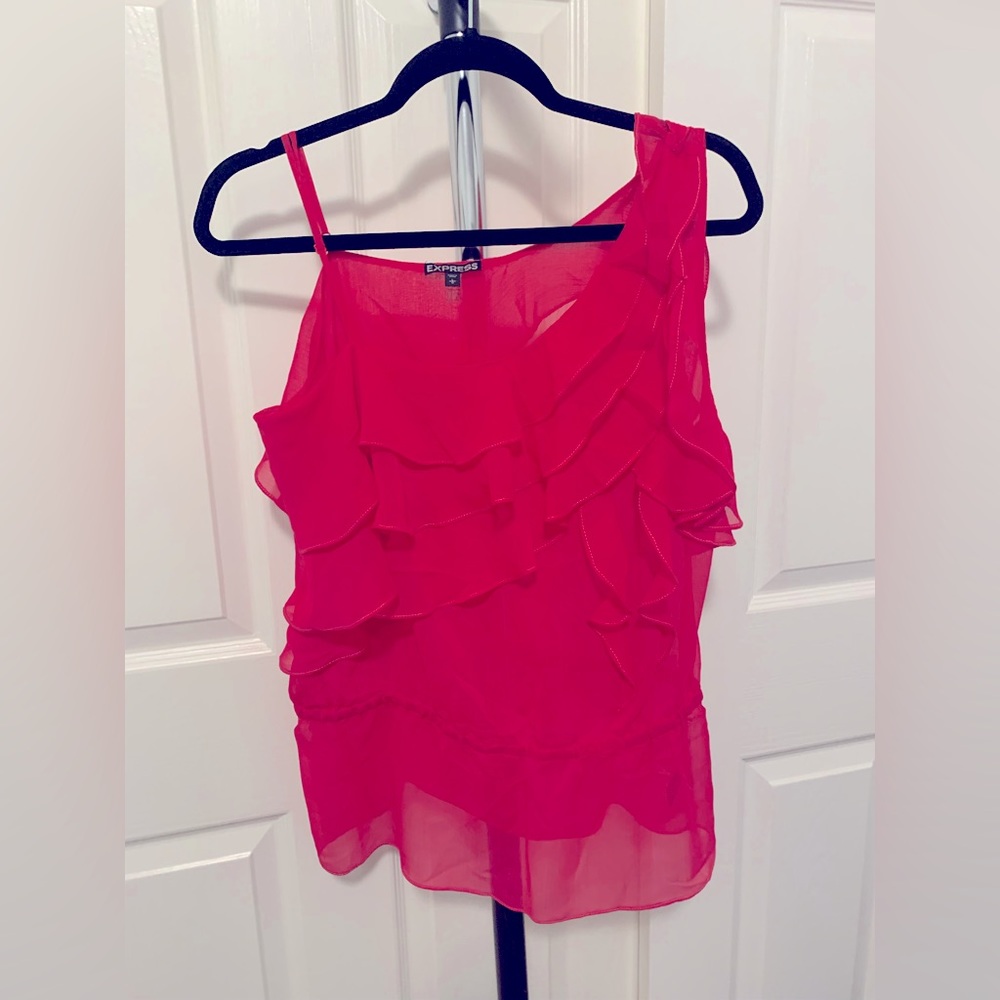 EXPRESS women’s sheer ruffle top